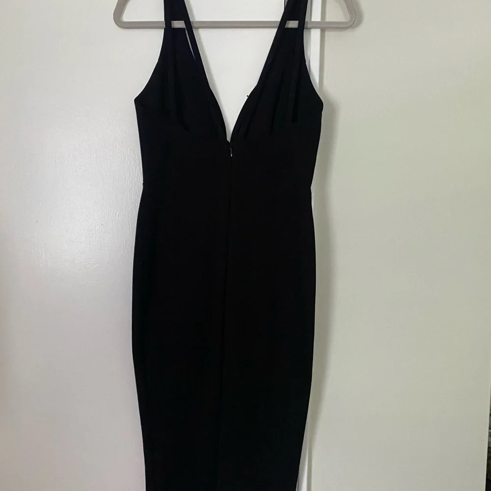 Lulu's Black V-Neck Sheath Dress - Picture 4 of 6